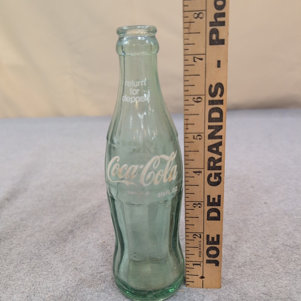 Vintage Coca-Cola 6.5oz Glass Bottle Columbus GA White ACL Label Hobbleskirt - Picture 2 of 4